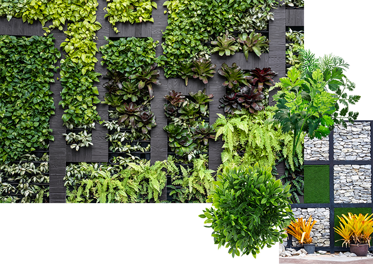 artificial plant wall montage